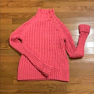 Thick pink chord design sweater